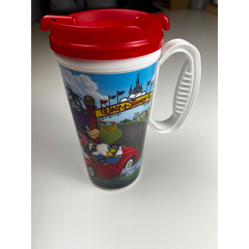Walt Disney World‎ Resorts Refill Mug Donald Duck Travel Mug Red Lid